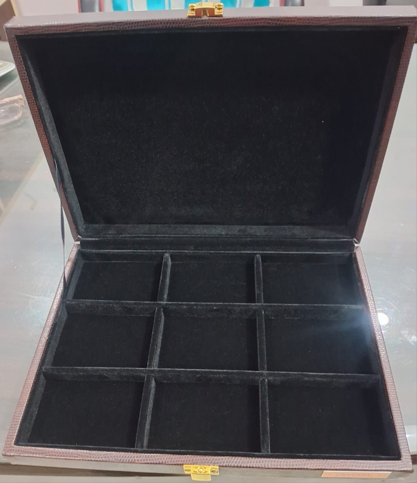 Multi-Compartment Jewellery Box – Maroon Textured